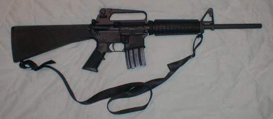 Assembled rifle with A2 stock and magazine