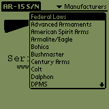 SN-15 PalmOS AR-15 Serial Number List